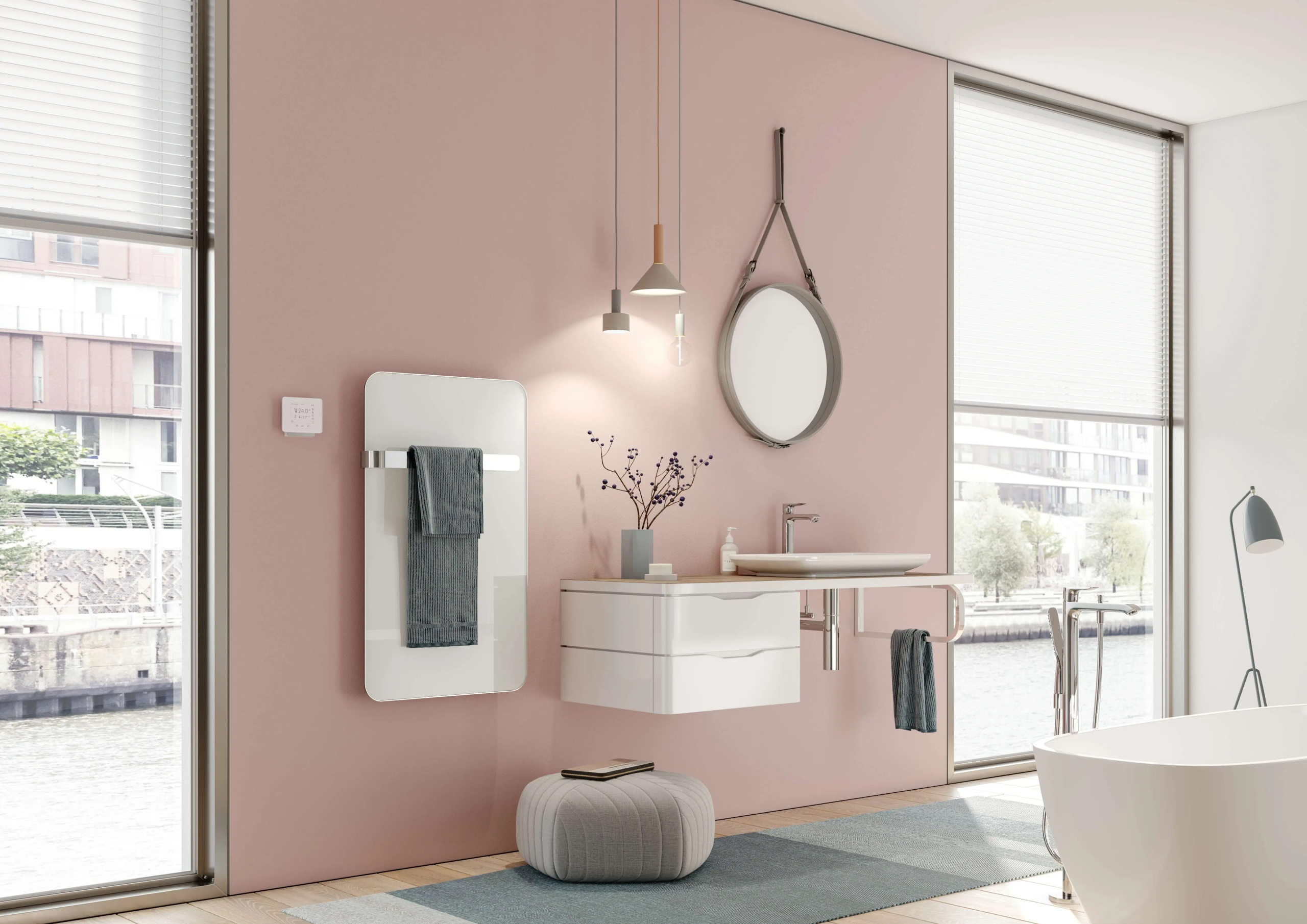 Elveo 1000x600 скляний фасад, рамка біла/чорна, WFS - Зображення 5