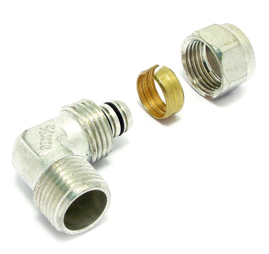 Відвід обтискний TurboSKIN, ЗР 90° 20х3 - 1/2